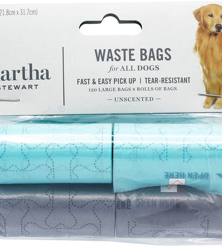 Poop Waste Bags | 120 Large Unscented Doggie Bags for a Quick Cleanup | Tear-Resistant Dog Waste Bags, Great for Dog Walking Everyday Use | 8 Rolls