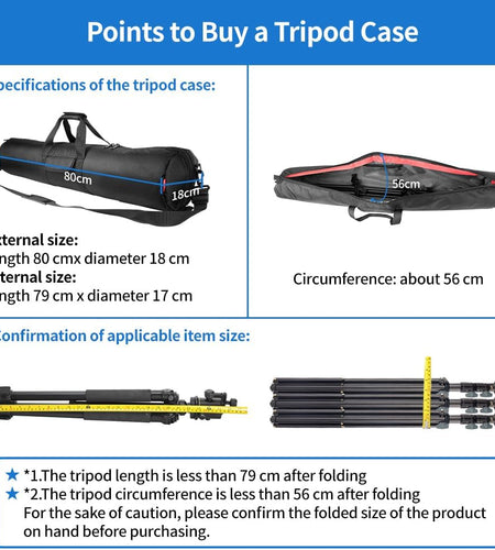Tripod Carrying Case Bag 31.5X7X7In/80X18X18Cm Heavy Duty with Storage Bag and Shoulder Strap Padded Carrying Bag for Light Stands, Boom Stand, Tripod,Mic Stand and Tent Pole