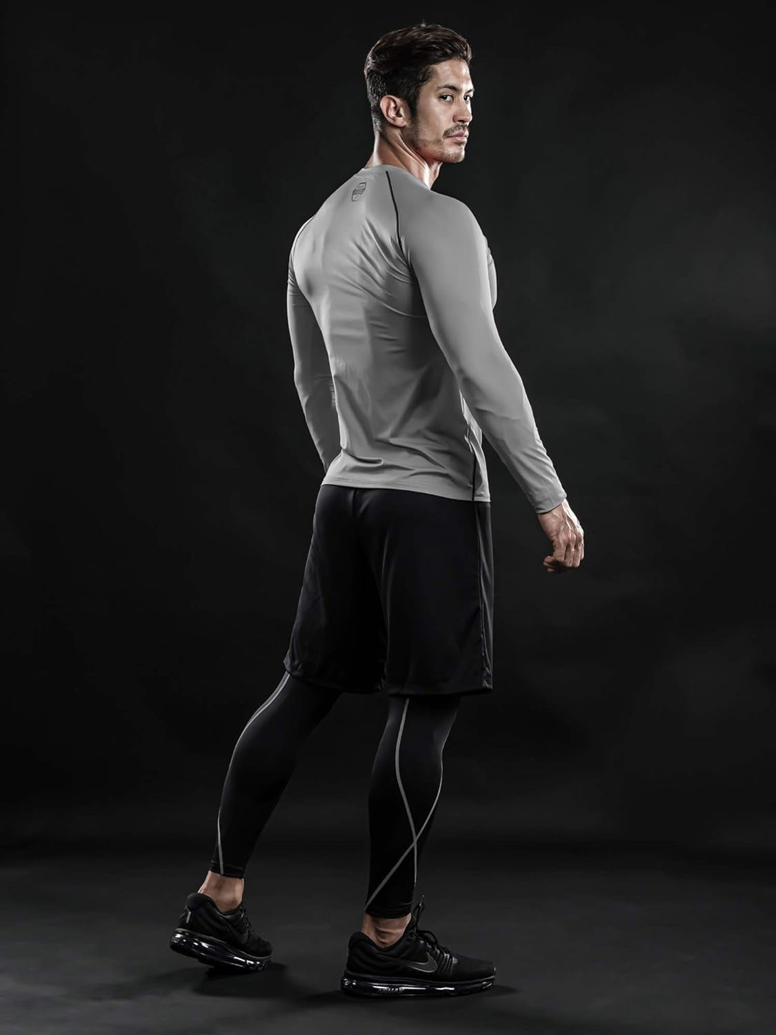 Men'S Long Sleeve Compression Shirts Top Sports Workout Running Athletic Gym Baselayer Dry Cool