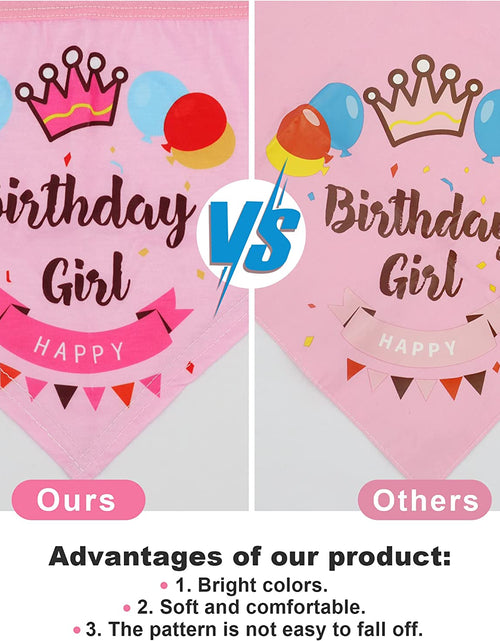 Load image into Gallery viewer, Dog Birthday Party Supplies Bandana Hat Banner Set Boy Girl Cute Bow Tie Scarf Dog Birthday Decorations (Pink，Dog Girl)
