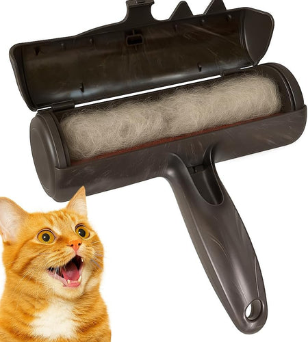 Pet Hair Remover Roller - Lint Roller for Pet Hair - Self Cleaning Dog & Cat Hair Remover - Remove Dog, Cat Hair from Furniture, Carpets, Bedding, Clothing and More. (Grey)