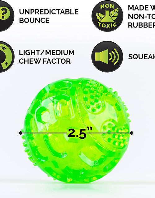 Load image into Gallery viewer, Durasqueak Dog Ball Dog Toys (Interactive Dog Toys That Float&amp;Squeak) Squeaky Dog Toys&amp;Dog Balls for Playing,Fetching&amp;Retrieving-Great Alternative to Traditional Tennis Balls Green 2.5 Inch
