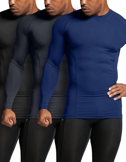 Load image into Gallery viewer, 1 or 3 Pack Men'S UPF 50+ Long Sleeve Compression Shirts, Water Sports Rash Guard Base Layer, Athletic Workout Shirt
