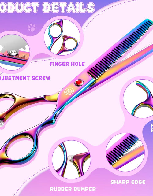 Load image into Gallery viewer, Professional Dog Grooming Scissors Set, 7 Inch/8 Inch Pet Grooming Scissors Chunkers Shears for Dog, Curved Dog Grooming Scissors, Thinning Shears for Dog with Grooming Comb
