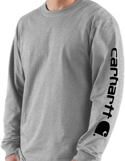 Load image into Gallery viewer, Men'S Loose Fit Heavyweight Long Logo Sleeve Graphic T-Shirt (Big &amp; Tall)
