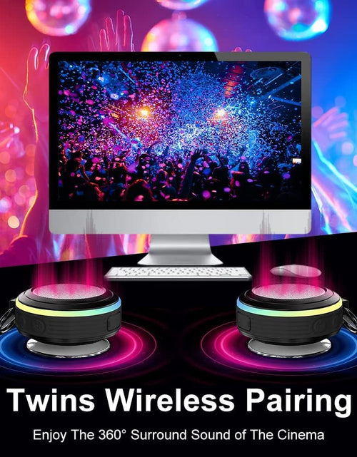 Load image into Gallery viewer, Bluetooth Shower Speaker,  Portable Speaker with Subwoofer, IPX7 Waterproof Wireless Speaker, Mini Speaker Stereo with Suction Cups Hook for Beaches, Hiking, Camping, Swimming, Pool Parties
