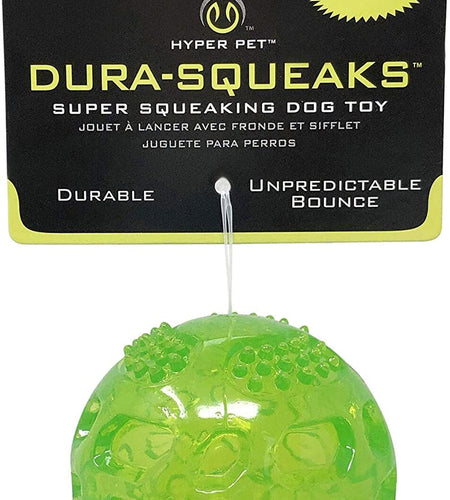 Durasqueak Dog Ball Dog Toys (Interactive Dog Toys That Float&Squeak) Squeaky Dog Toys&Dog Balls for Playing,Fetching&Retrieving-Great Alternative to Traditional Tennis Balls Green 2.5 Inch