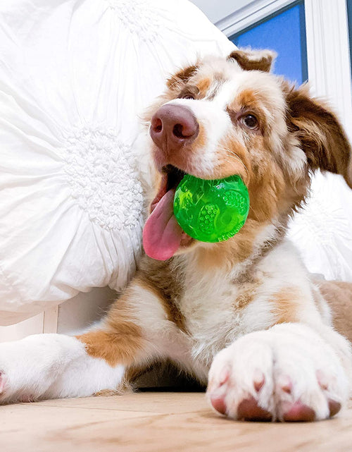 Load image into Gallery viewer, Durasqueak Dog Ball Dog Toys (Interactive Dog Toys That Float&amp;Squeak) Squeaky Dog Toys&amp;Dog Balls for Playing,Fetching&amp;Retrieving-Great Alternative to Traditional Tennis Balls Green 2.5 Inch
