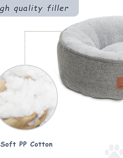 Load image into Gallery viewer, Cat Beds for Indoor Cats,Small Dog Bed,Cuddler Dog Beds,Calming Dog Bed Donut,Soft Anxiety Cozy Pet Beds,Puppy Bed for Small/Medium Dogs Washable round in Grey Color, PET
