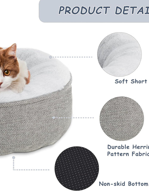 Load image into Gallery viewer, Cat Beds for Indoor Cats,Small Dog Bed,Cuddler Dog Beds,Calming Dog Bed Donut,Soft Anxiety Cozy Pet Beds,Puppy Bed for Small/Medium Dogs Washable round in Grey Color, PET
