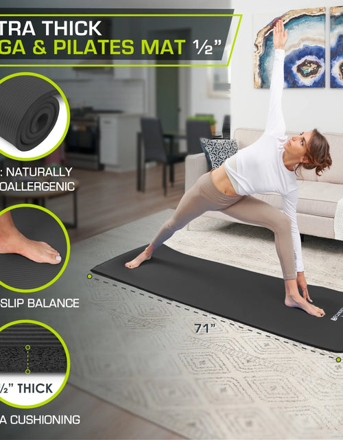 Load image into Gallery viewer, Extra Thick Yoga and Pilates Mat 1/2-Inch or 1-Inch Thick for Fitness
