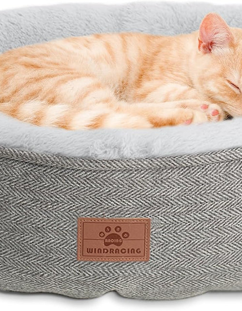 Load image into Gallery viewer, Cat Beds for Indoor Cats,Small Dog Bed,Cuddler Dog Beds,Calming Dog Bed Donut,Soft Anxiety Cozy Pet Beds,Puppy Bed for Small/Medium Dogs Washable round in Grey Color, PET
