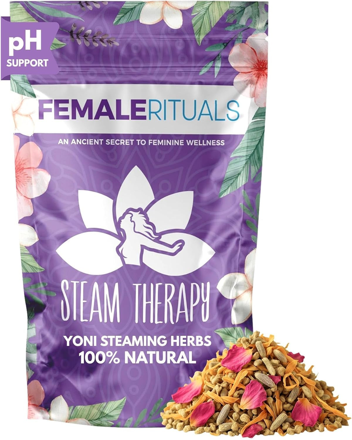 Yoni Steam Herbs - Natural Vaginal Steamer to Detox & Cleanse - V Steam at Home Kit for Menstrual Support, PH Balance & Dryness - Gentle Female Herbs