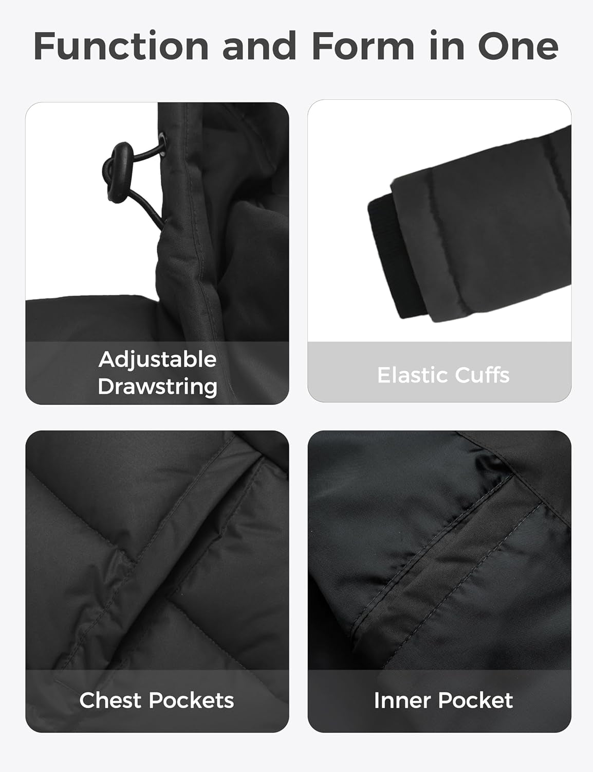 Men'S Thicken Puffer Jacket Insulated Water-Resistant Warm Winter Coat with Hood