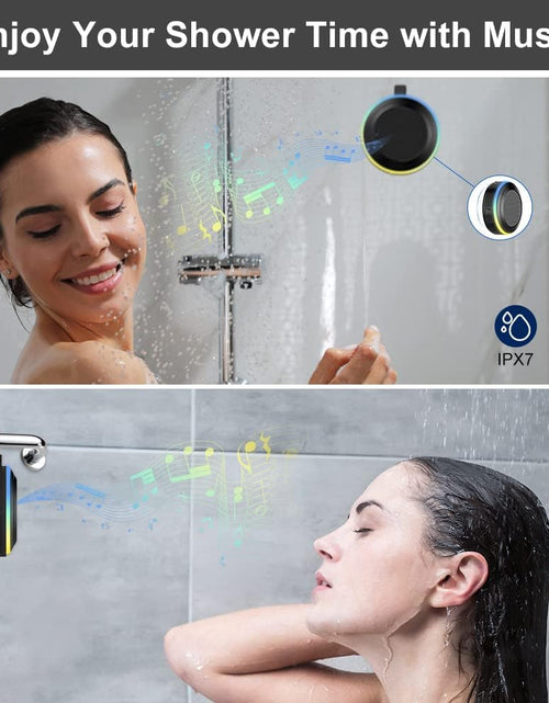 Load image into Gallery viewer, Bluetooth Shower Speaker,  Portable Speaker with Subwoofer, IPX7 Waterproof Wireless Speaker, Mini Speaker Stereo with Suction Cups Hook for Beaches, Hiking, Camping, Swimming, Pool Parties

